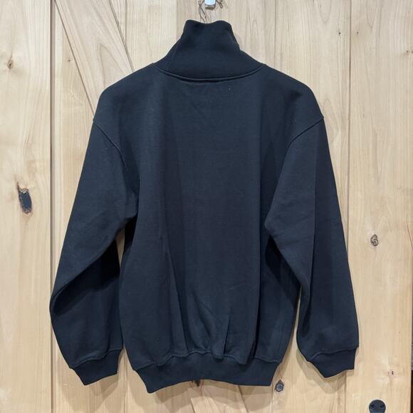 Vintage Black Turtle Neck Sweatshirt Adult XL Pullover Blank Chest Shield - Picture 3 of 9